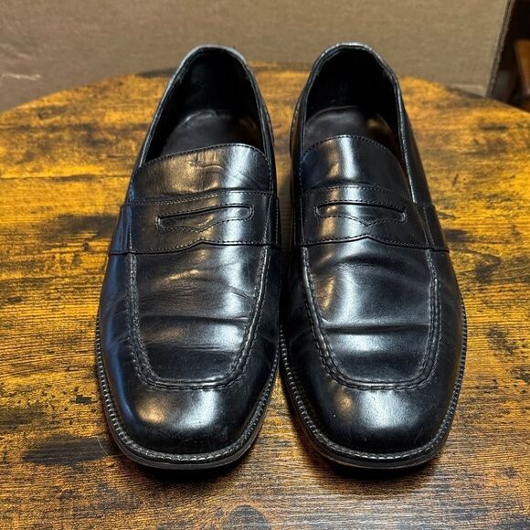 Cole Haan Penny Loafers Mens Black Leather Slip On Dress Shoes size 8.5 - Picture 1 of 10